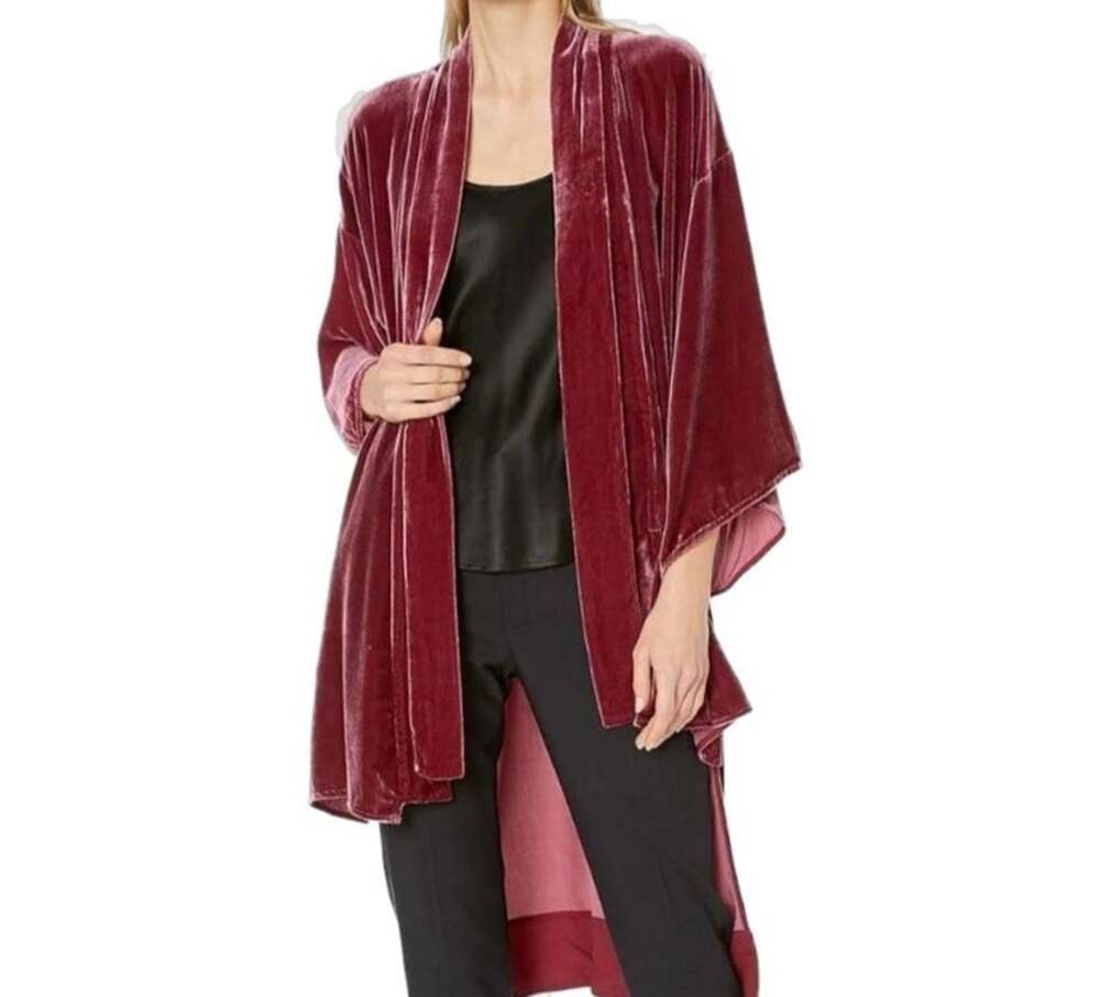 NWT BCBG MAXAZRIA TEMPEST HIGH AND HIGH VELVET KIMONO COAT SZ M/L